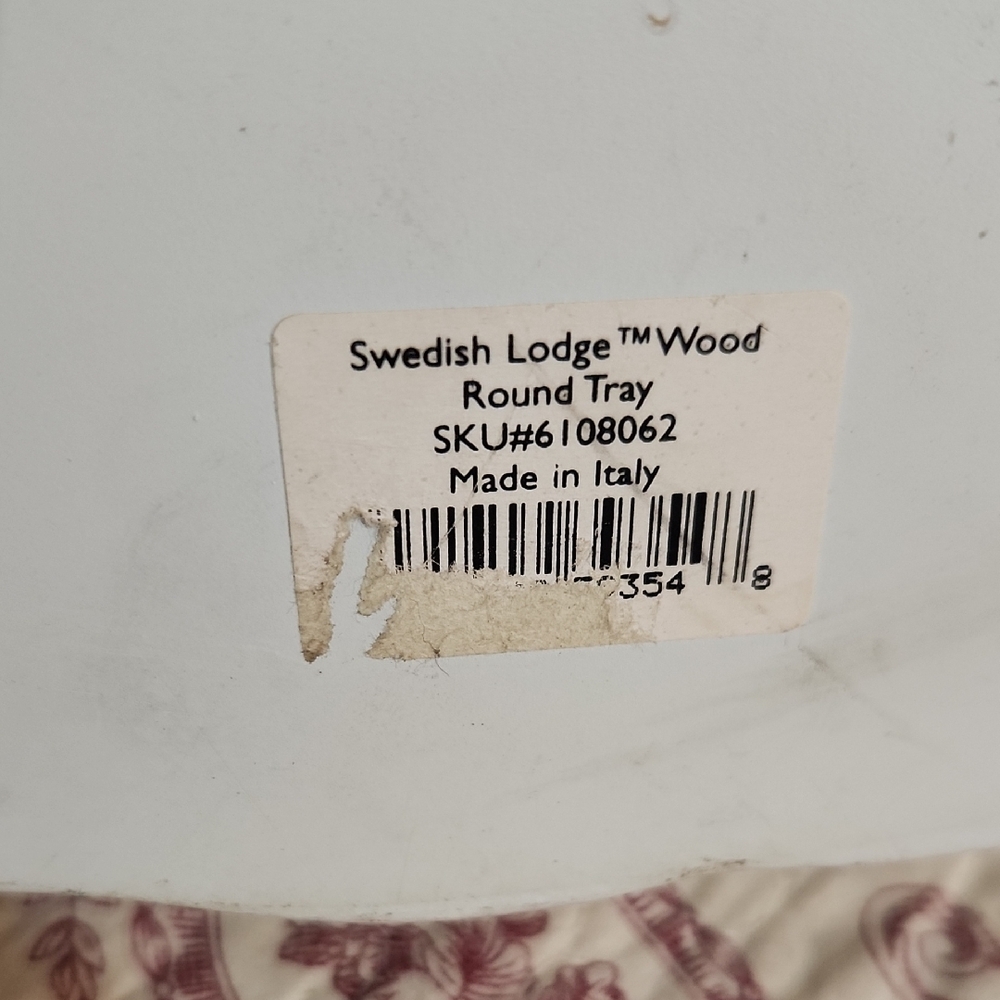 Lenox Swedish Lodge Wood Tray | Distressed Scalloped 19" - Picture 3 of 13